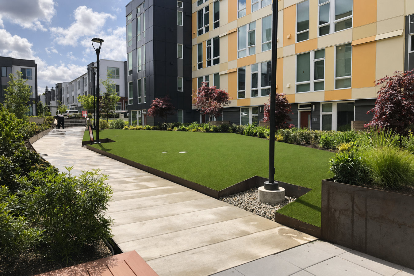 Commercial turf installation